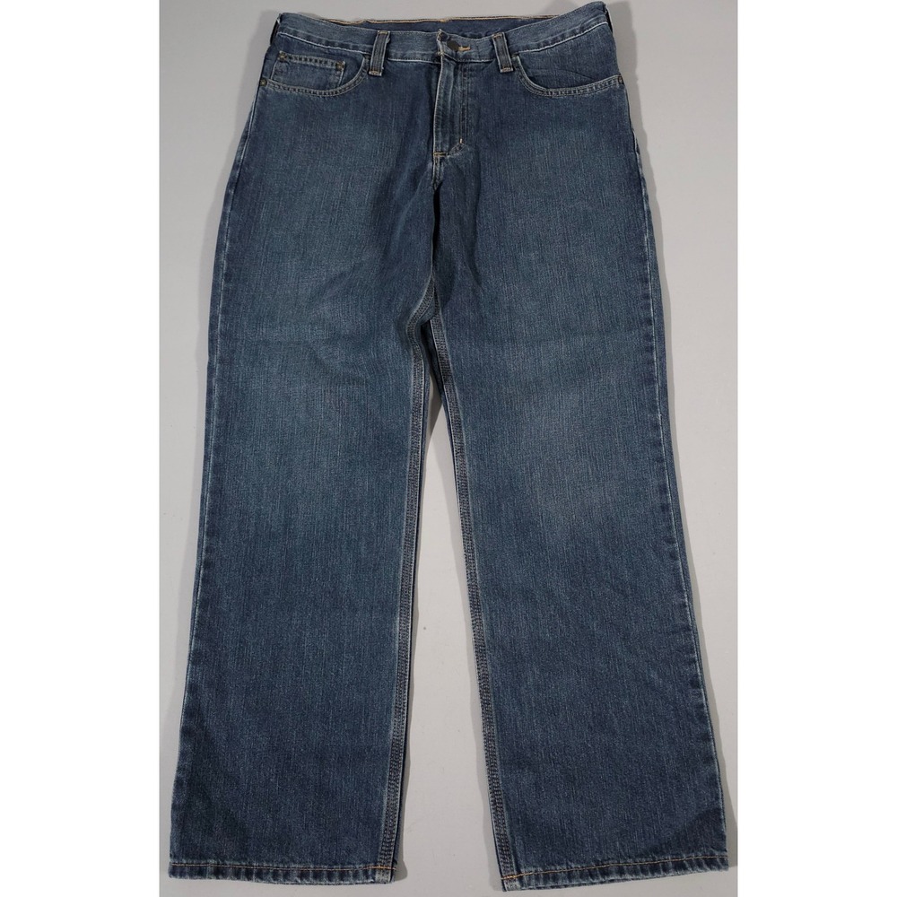 Carhartt Relaxed Fit Jeans Mens 33x30 Blue‎ Denim Straight Leg 101483-968